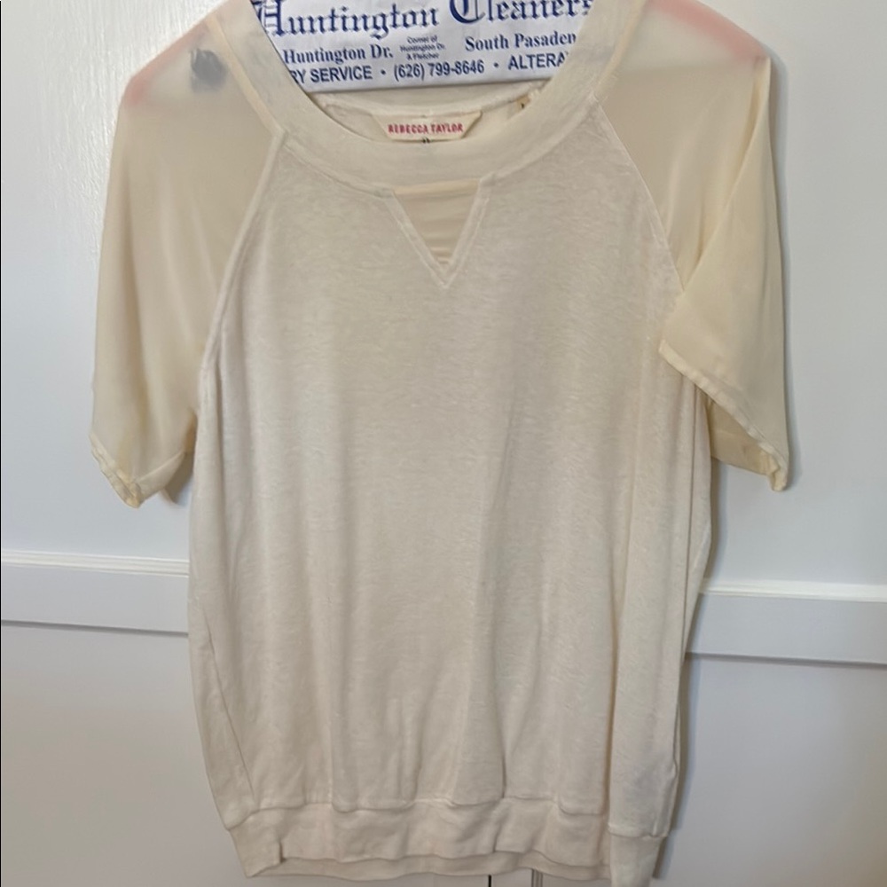 Beige Sheer Sleeve Top